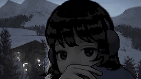 Snowy pixel art mascot